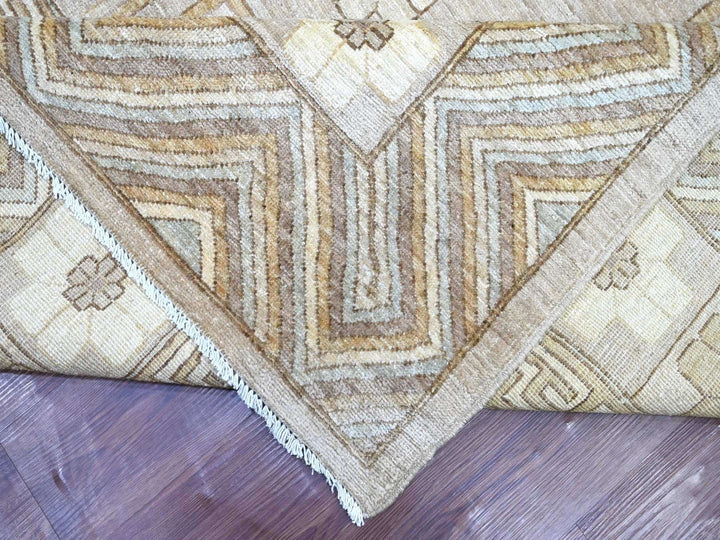 12'1" x 14'6" New Hand Knotted Grey Wool Rectangle Oriental Rug - MOA10222132
