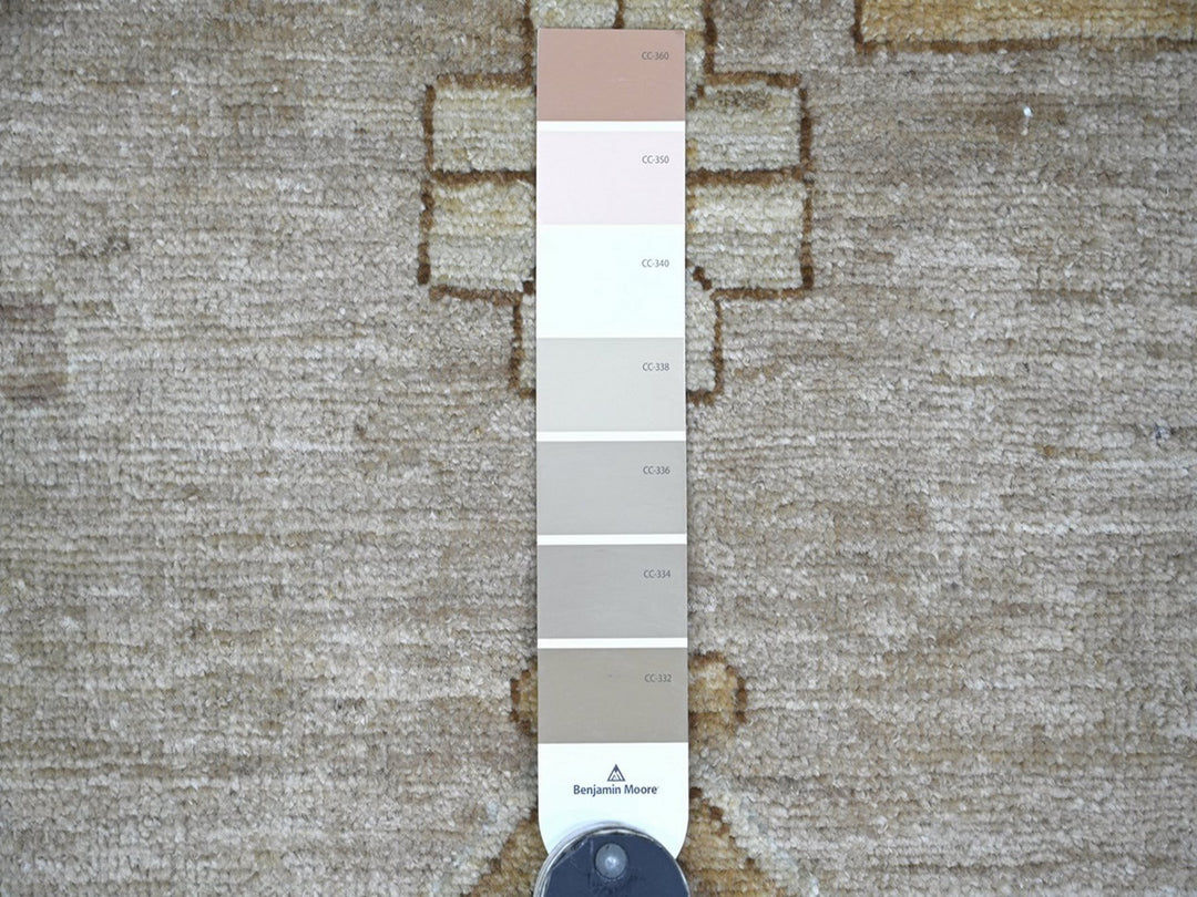 12'1" x 14'6" New Hand Knotted Grey Wool Rectangle Oriental Rug - MOA10222132