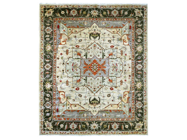 8'3" x 9'10" New Hand Knotted Ivory Wool Rectangle Oriental Rug - MOA10222133