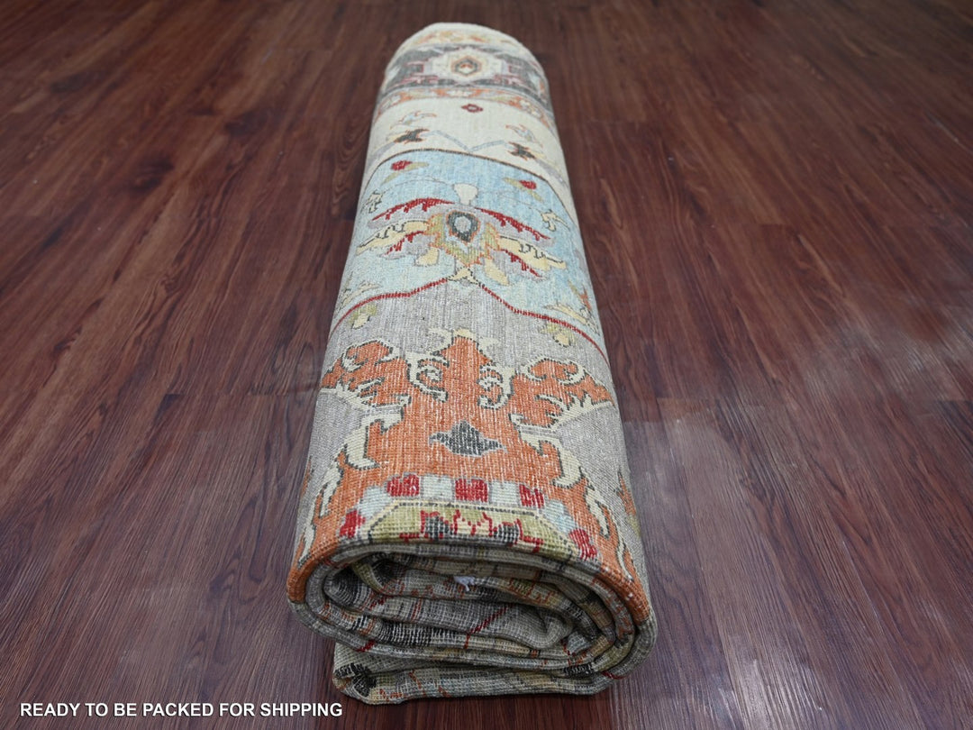 8'3" x 9'10" New Hand Knotted Ivory Wool Rectangle Oriental Rug - MOA10222133