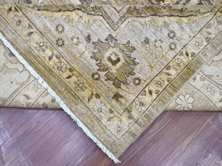 8'11" x 11'11" New Hand Knotted Brown Wool Rectangle Oriental Rug - MOA10222135