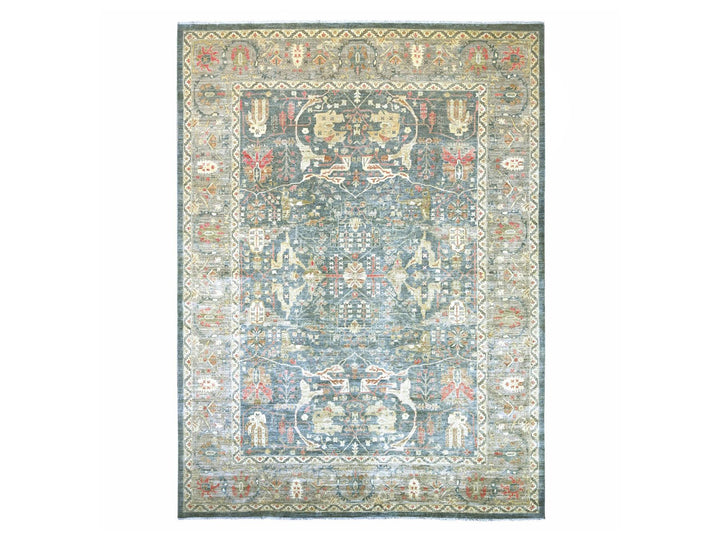 12'0" x 15'10" New Hand Knotted Grey Wool Rectangle Oriental Rug - MOA10222136