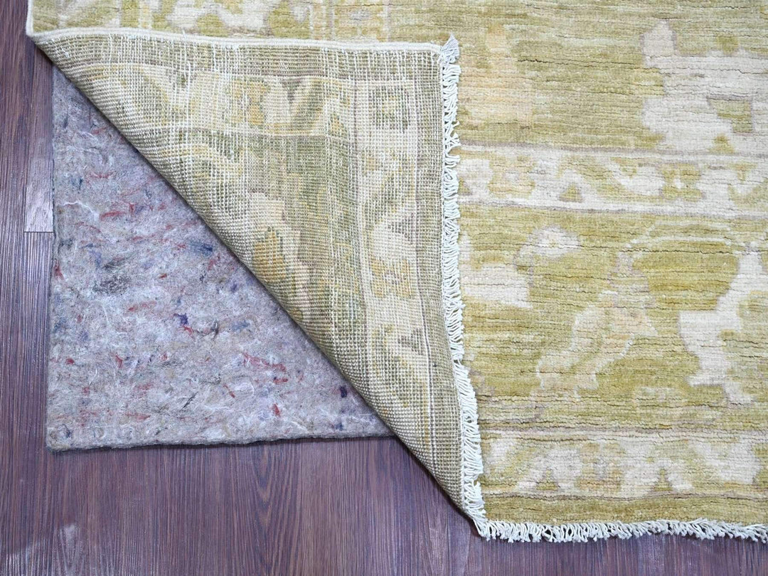 7'10" x 9'11" New Hand Knotted Green Wool Rectangle Oriental Rug - MOA10222137