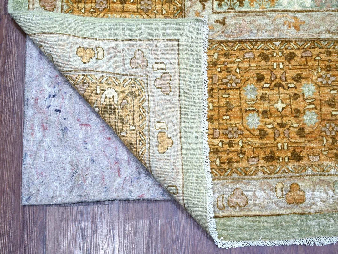 12'1" x 15'6" New Hand Knotted Green Wool Rectangle Oriental Rug - MOA10222140