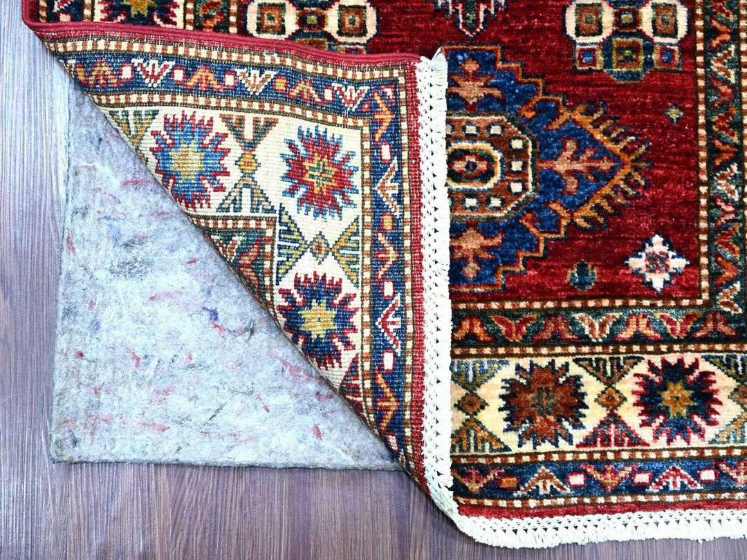 2'7" x 12'11" New Hand Knotted Red Wool Runner Oriental Rug - MOA10222141