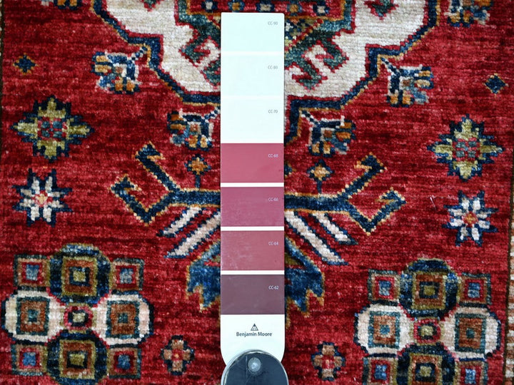 2'7" x 12'11" New Hand Knotted Red Wool Runner Oriental Rug - MOA10222141