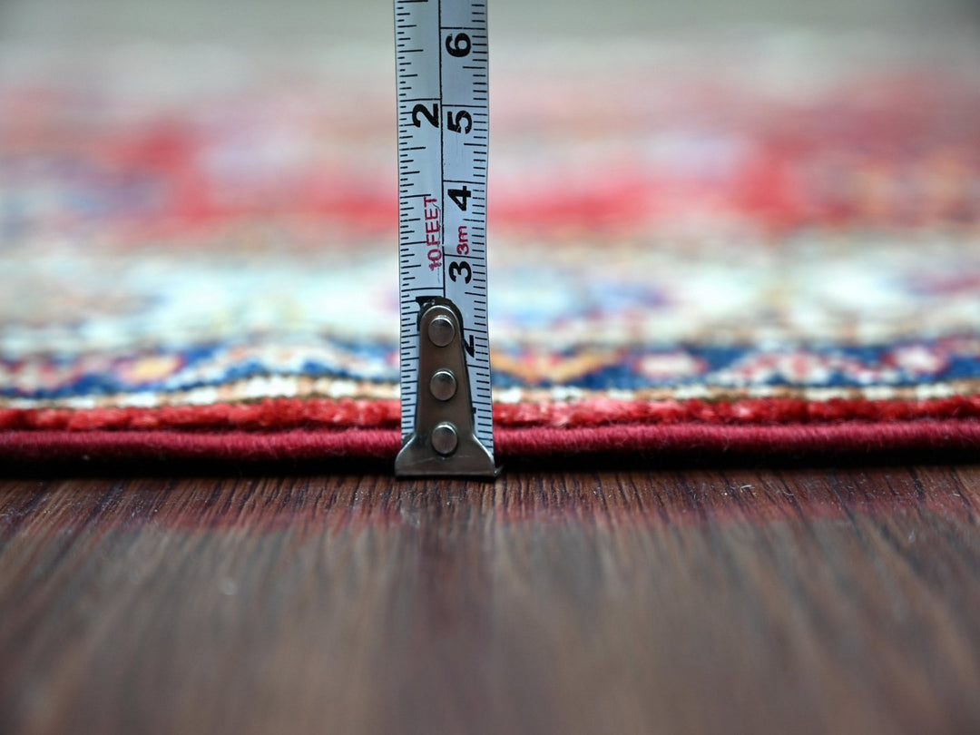 2'7" x 12'11" New Hand Knotted Red Wool Runner Oriental Rug - MOA10222141