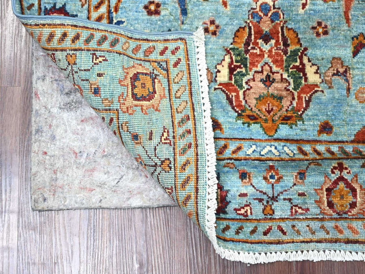 2'10" x 4'3" New Hand Knotted Blue Wool Rectangle Oriental Rug - MOA10222144