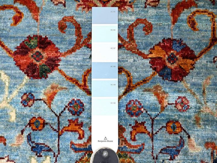 2'10" x 4'3" New Hand Knotted Blue Wool Rectangle Oriental Rug - MOA10222144
