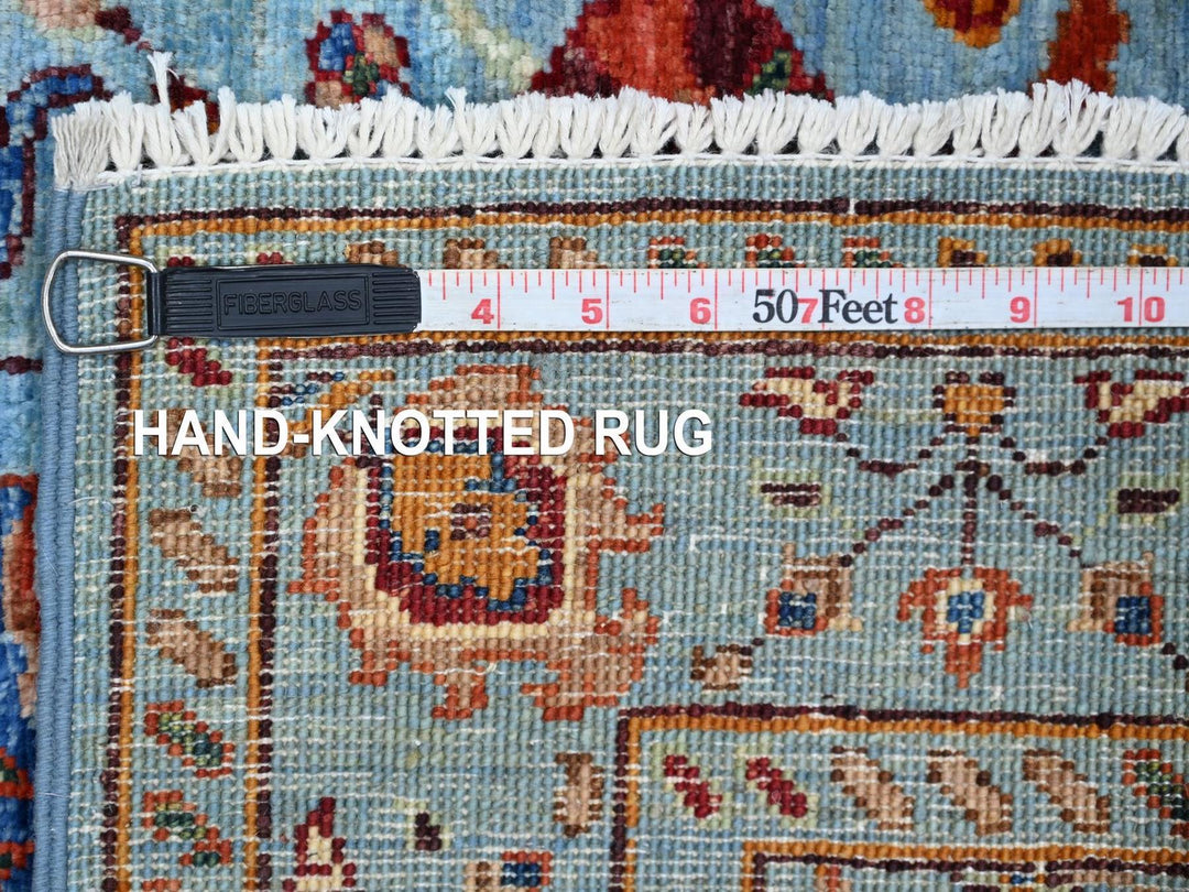 2'10" x 4'3" New Hand Knotted Blue Wool Rectangle Oriental Rug - MOA10222144