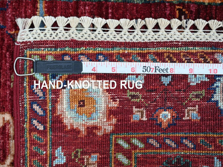 2'8" x 8'4" New Hand Knotted Red Wool Runner Oriental Rug - MOA10222145
