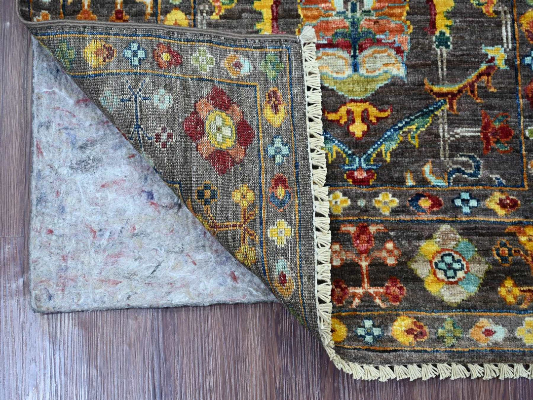 2'8" x 4'0" New Hand Knotted Green Wool Rectangle Oriental Rug - MOA10222147