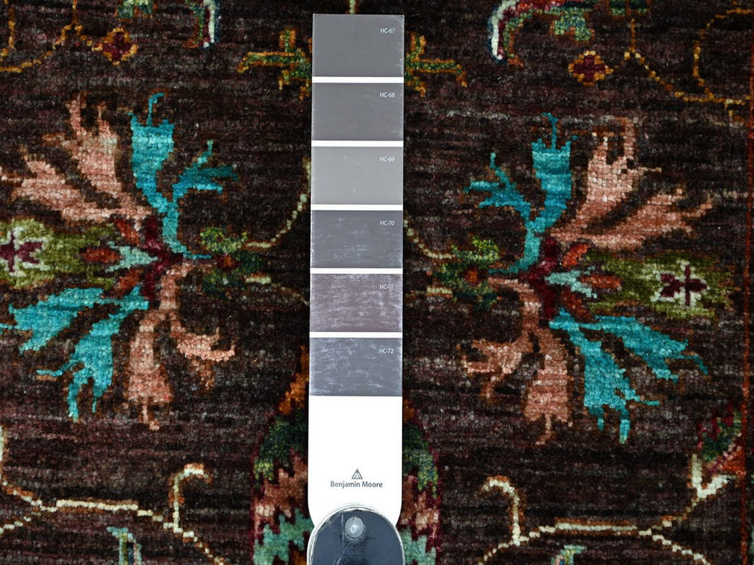 2'8" x 3'8" New Hand Knotted Brown Wool Rectangle Oriental Rug - MOA10222148