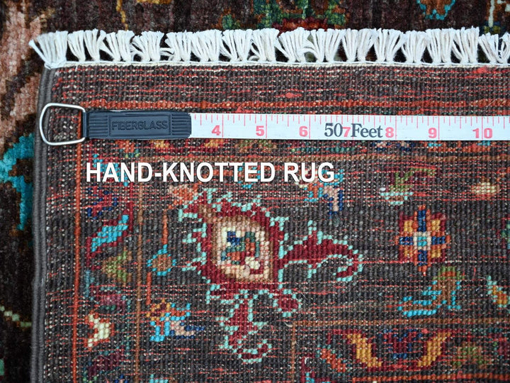 2'8" x 3'8" New Hand Knotted Brown Wool Rectangle Oriental Rug - MOA10222148