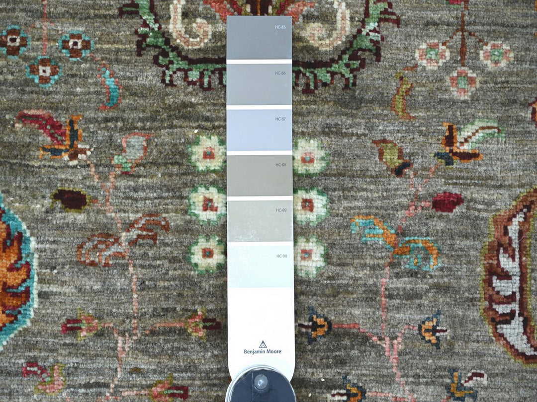 2'9" x 3'10" New Hand Knotted Grey Wool Rectangle Oriental Rug - MOA10222149