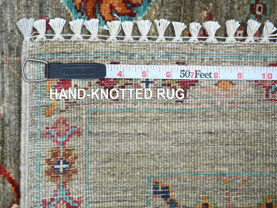 2'9" x 3'10" New Hand Knotted Grey Wool Rectangle Oriental Rug - MOA10222149