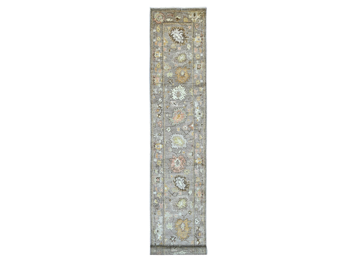 2'8" x 17'2" New Hand Knotted Brown Wool Runner Oriental Rug - MOA10222153