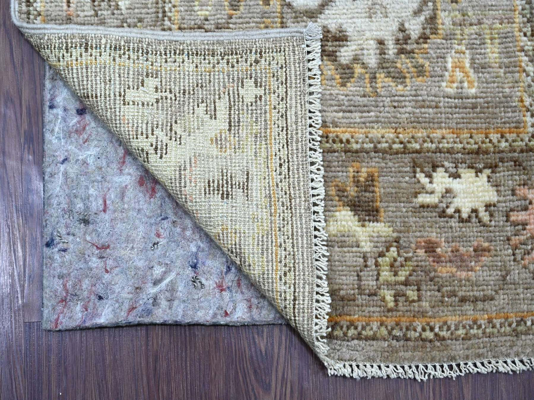 2'8" x 17'2" New Hand Knotted Brown Wool Runner Oriental Rug - MOA10222153