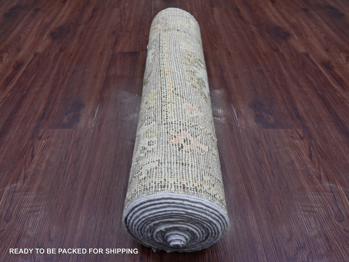 2'8" x 17'2" New Hand Knotted Brown Wool Runner Oriental Rug - MOA10222153