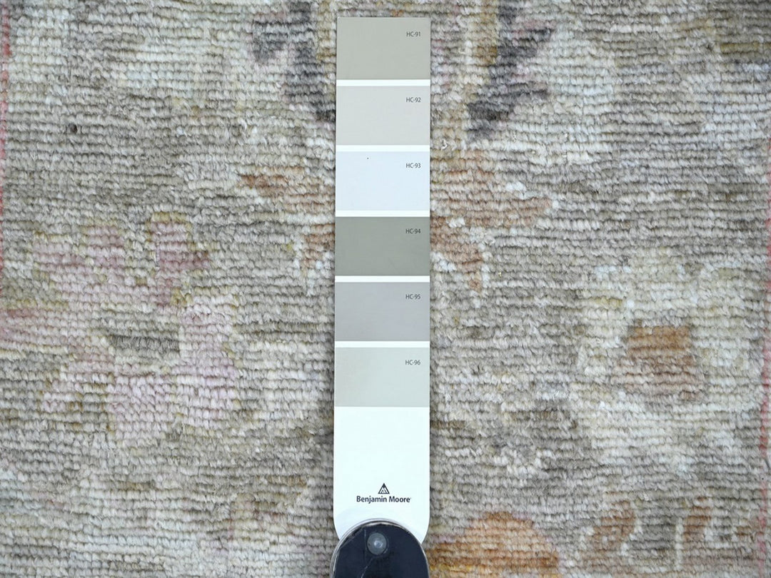 2'8" x 15'3" New Hand Knotted Grey Wool Runner Oriental Rug - MOA10222155