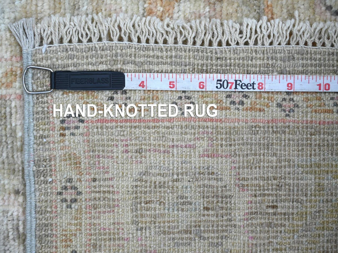 2'8" x 15'3" New Hand Knotted Grey Wool Runner Oriental Rug - MOA10222155