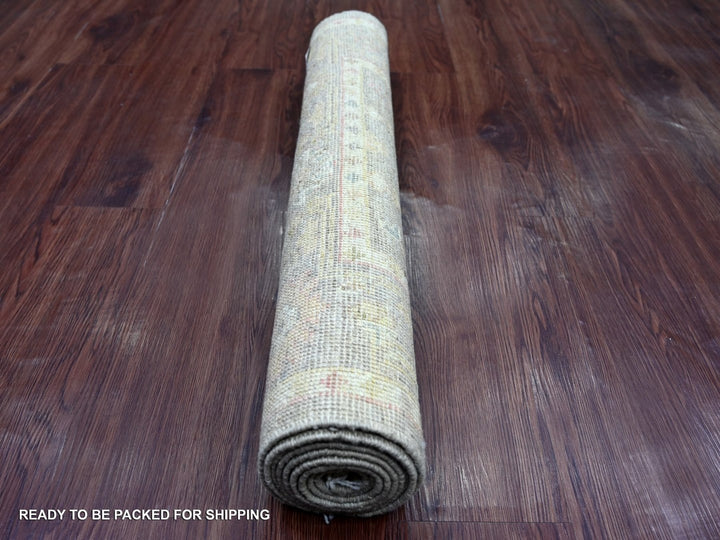 2'10" x 7'10" New Hand Knotted Grey Wool Runner Oriental Rug - MOA10222156