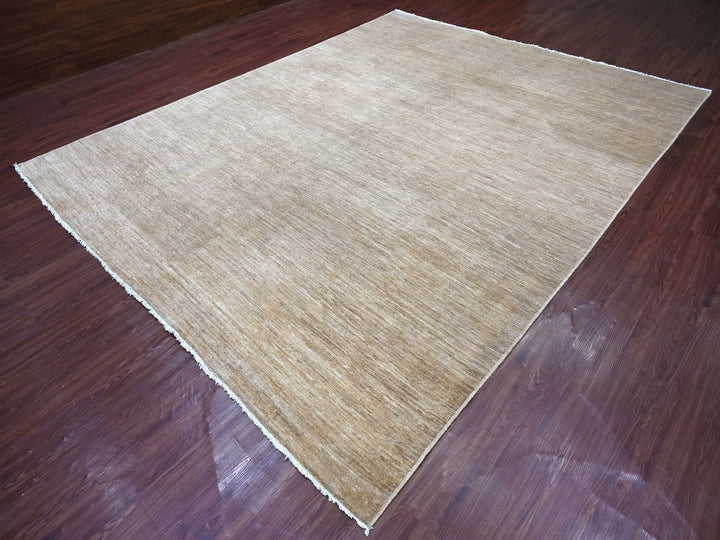 9'0" x 11'5" New Hand Knotted Brown Wool Rectangle Oriental Rug - MOA10222157