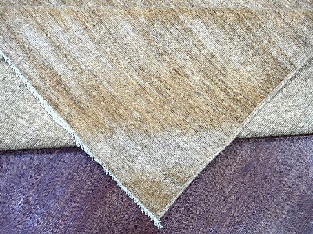 9'0" x 11'5" New Hand Knotted Brown Wool Rectangle Oriental Rug - MOA10222157