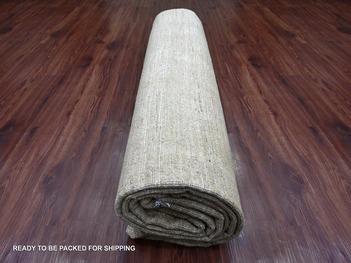 9'0" x 11'5" New Hand Knotted Brown Wool Rectangle Oriental Rug - MOA10222157