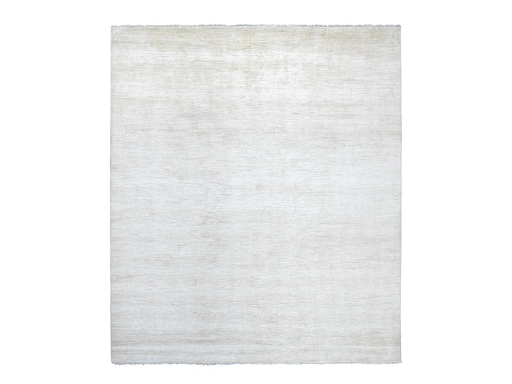 8'3" x 9'3" New Hand Knotted Ivory Wool Rectangle Oriental Rug - MOA10222158