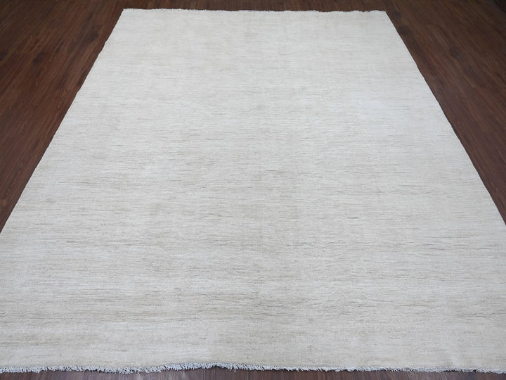 8'3" x 9'3" New Hand Knotted Ivory Wool Rectangle Oriental Rug - MOA10222158