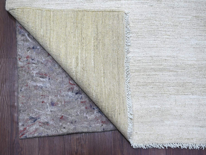 8'3" x 9'3" New Hand Knotted Ivory Wool Rectangle Oriental Rug - MOA10222158