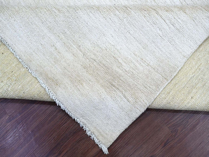 8'3" x 9'3" New Hand Knotted Ivory Wool Rectangle Oriental Rug - MOA10222158