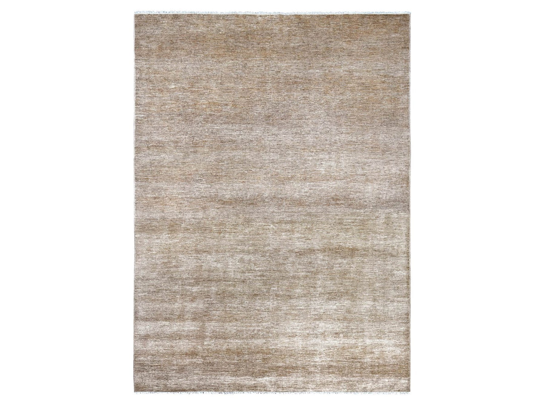 8'11" x 12'1" New Hand Knotted Brown Wool Rectangle Oriental Rug - MOA10222159