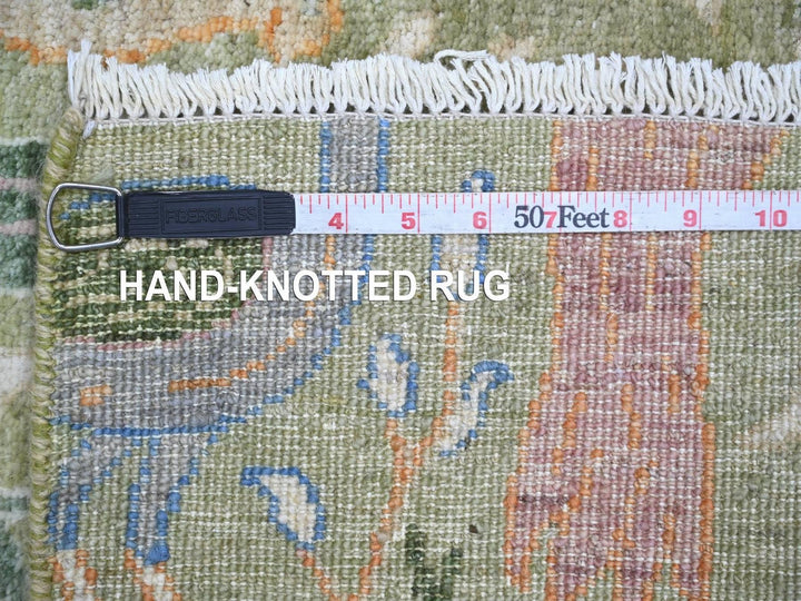 2'6" x 10'0" New Hand Knotted Green Wool Runner Oriental Rug - MOA10222162