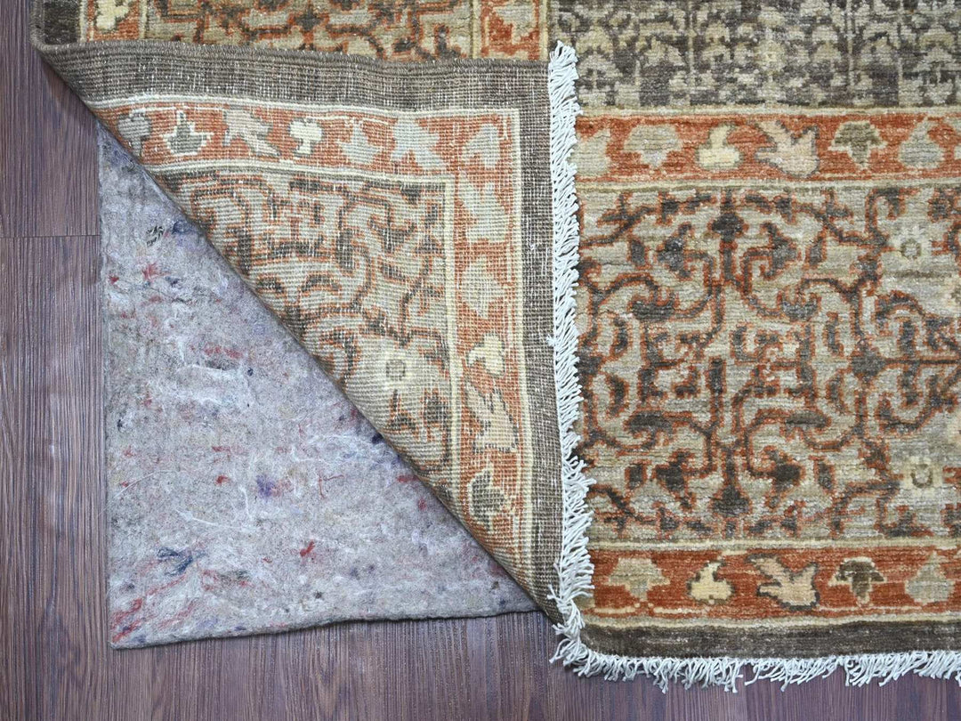 8'3" x 9'9" New Hand Knotted Brown Wool Rectangle Oriental Rug - MOA10222165