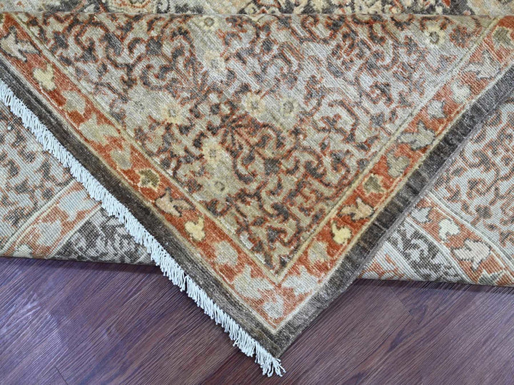 8'3" x 9'9" New Hand Knotted Brown Wool Rectangle Oriental Rug - MOA10222165