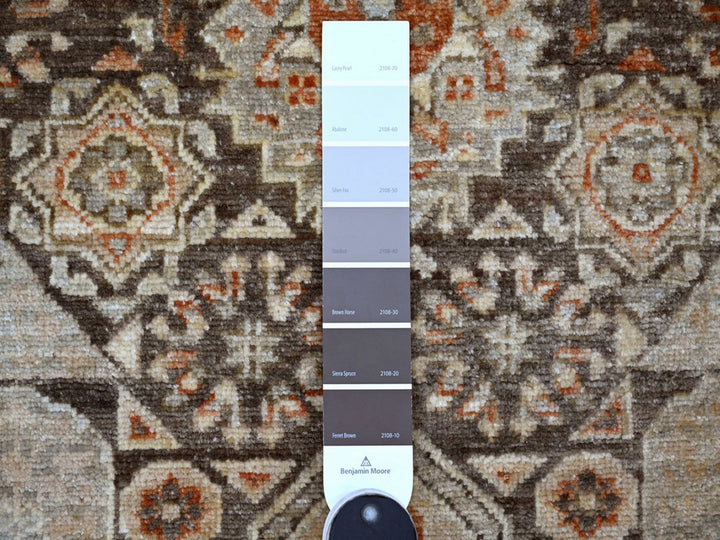 8'3" x 9'9" New Hand Knotted Brown Wool Rectangle Oriental Rug - MOA10222165