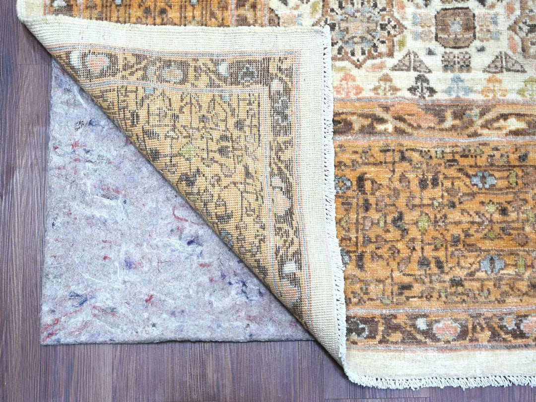 8'1" x 10'0" New Hand Knotted Ivory Wool Rectangle Oriental Rug - MOA10222166