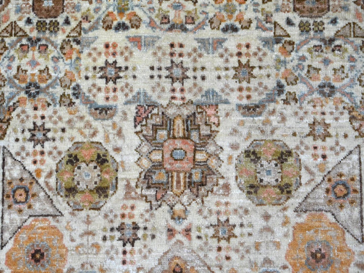 8'1" x 10'0" New Hand Knotted Ivory Wool Rectangle Oriental Rug - MOA10222166