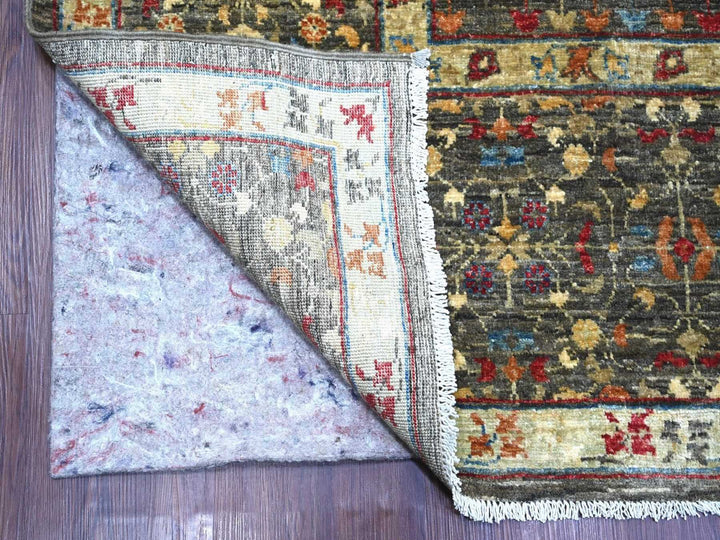 8'9" x 11'10" New Hand Knotted Grey Wool Rectangle Oriental Rug - MOA10222167