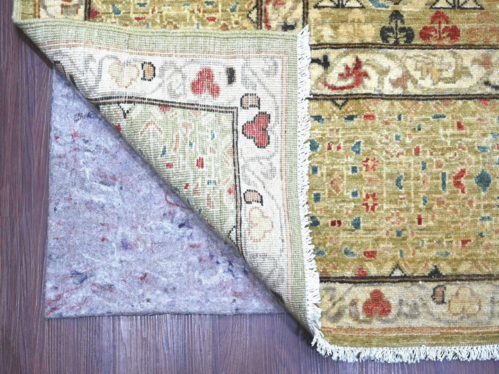 9'11" x 13'5" New Hand Knotted Green Wool Rectangle Oriental Rug - MOA10222168