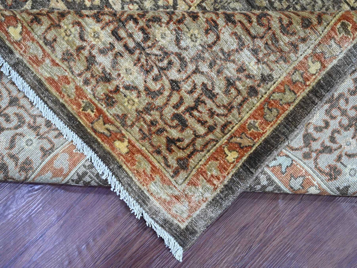 9'4" x 11'9" New Hand Knotted Brown Wool Rectangle Oriental Rug - MOA10222169