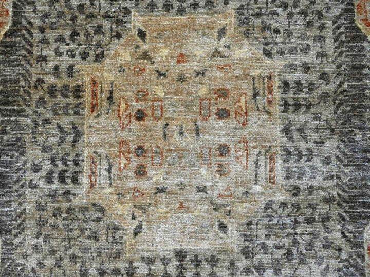 9'4" x 11'9" New Hand Knotted Brown Wool Rectangle Oriental Rug - MOA10222169