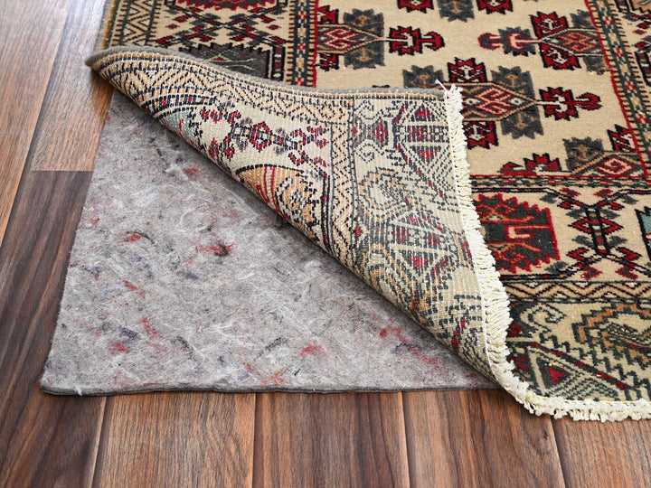 2'3" x 6'8" Vintage Hand Knotted Ivory Wool Runner Oriental Rug - MOA1022216