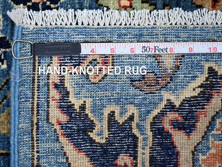 2'7" x 7'11" New Hand Knotted Blue Wool Runner Oriental Rug - MOA10222172