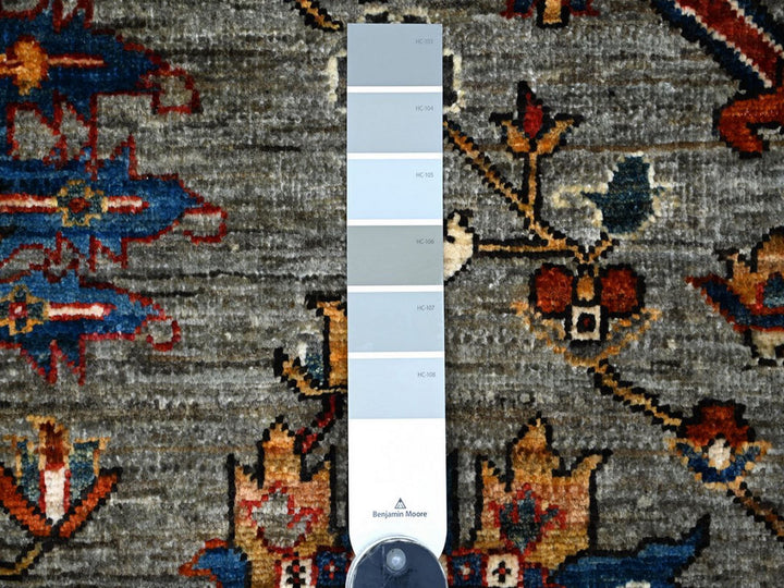 8'1" x 10'3" New Hand Knotted Grey Wool Rectangle Oriental Rug - MOA10222173