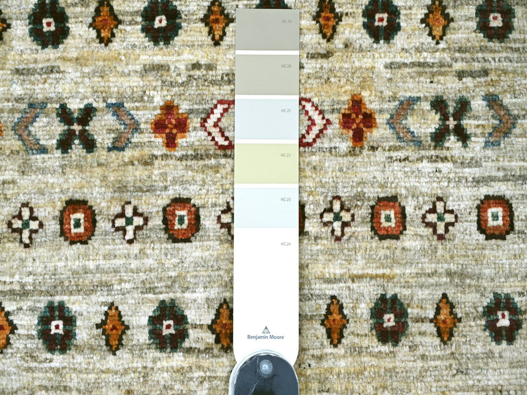 8'1" x 11'3" New Hand Knotted Ivory Wool Rectangle Oriental Rug - MOA10222175