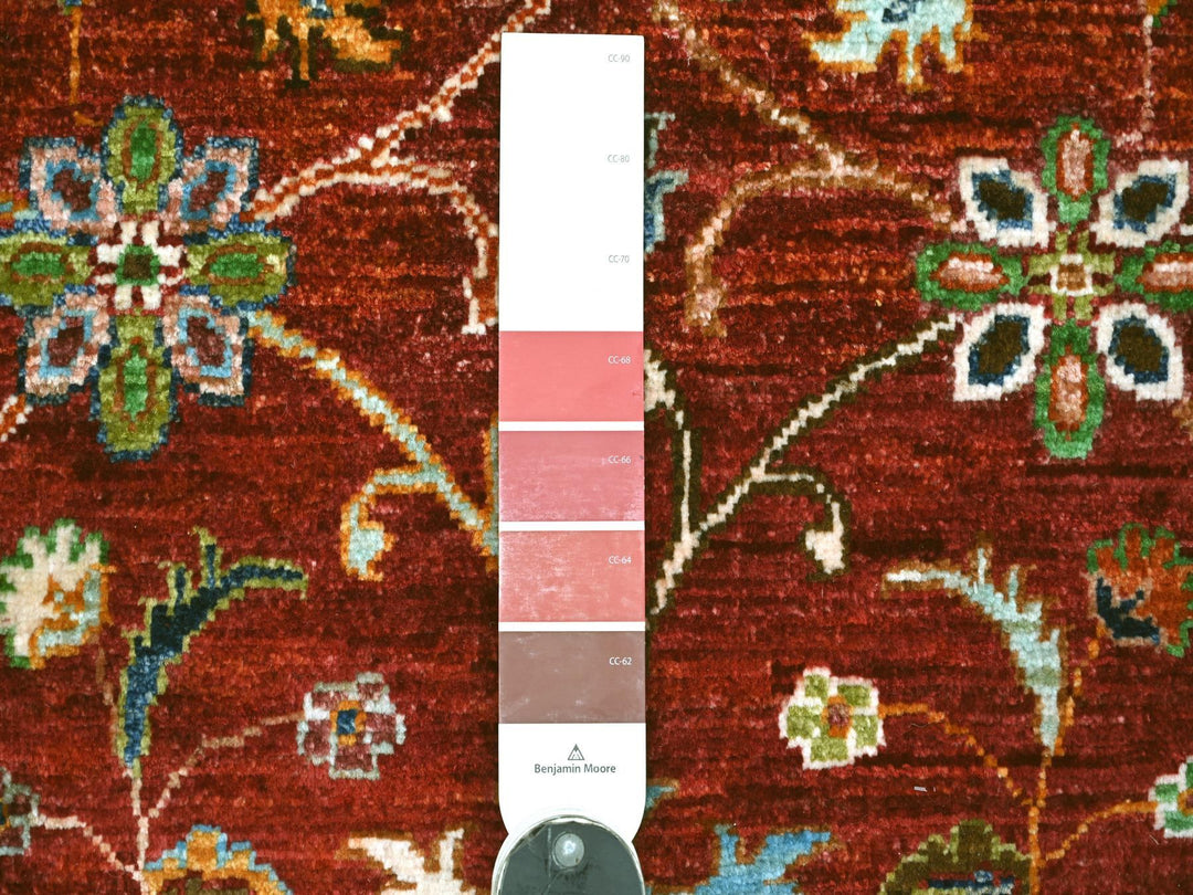 2'7" x 3'10" New Hand Knotted Red Wool Rectangle Oriental Rug - MOA10222178
