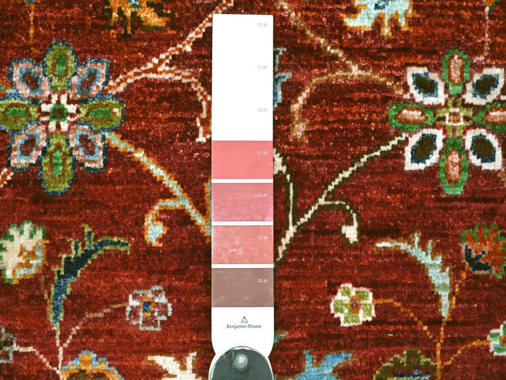 2'7" x 3'10" New Hand Knotted Red Wool Rectangle Oriental Rug - MOA10222178